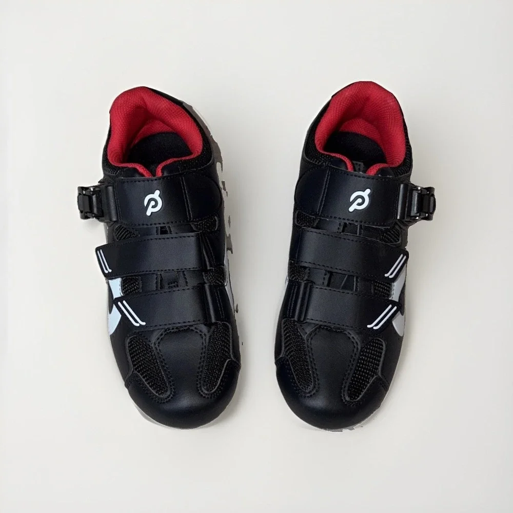 Peloton PL-SH-B-39 Cycling Shoes Womens 9/40 Black 3 Bolt Cleats Spin Indoor